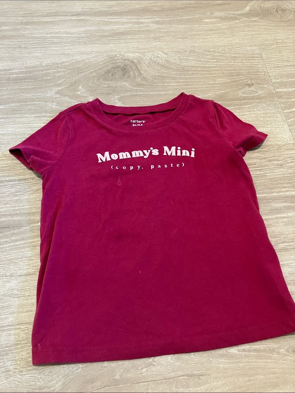 Carter's Burgundy Tee with White 'Mommy's Mini' Graphic